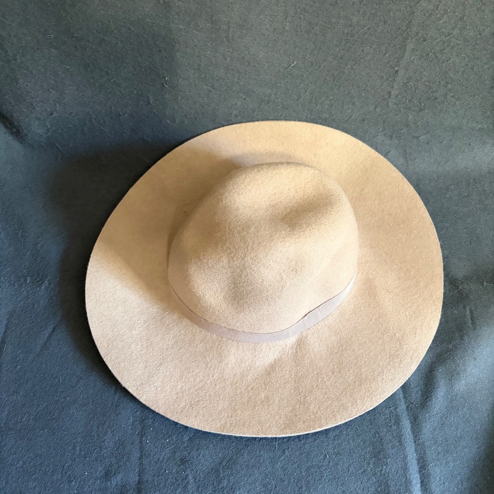 Express Wide Brim Fedora Hat Womens Tan Beige Boho Festival Suede Western Core
